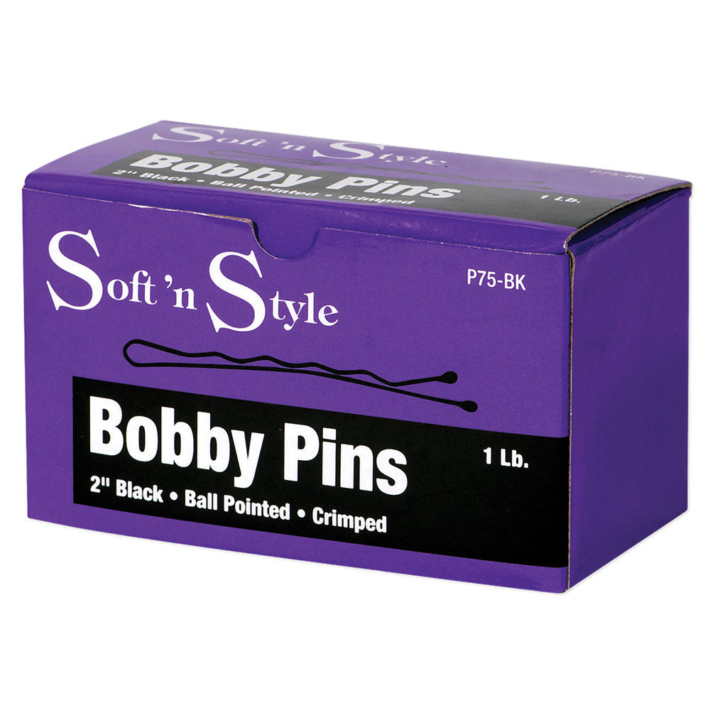 Soft 'N Style 2" Black Bobby Pins - 1lb - Renee Lane Company