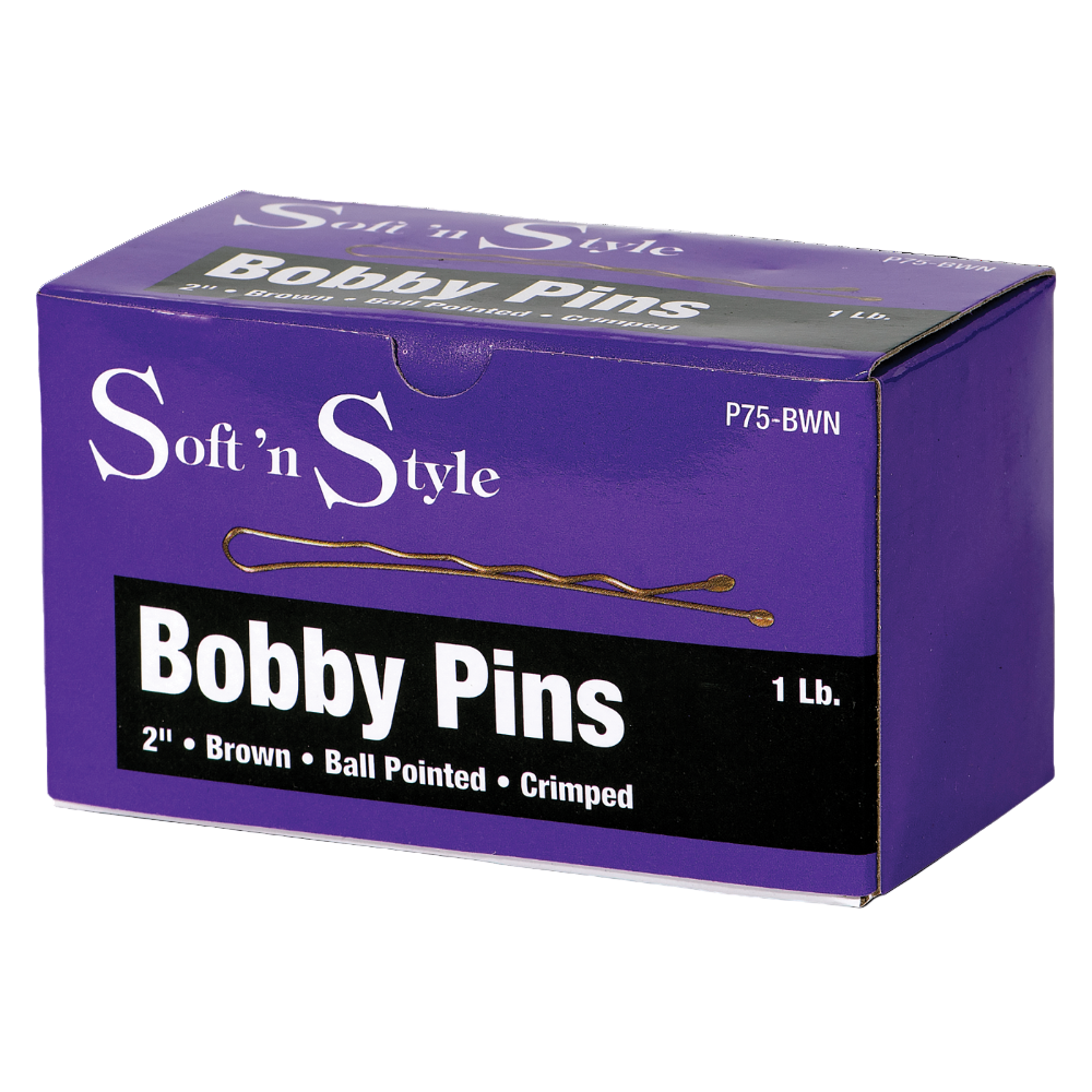 Soft 'N Style 2" Brown Bobby Pins - 1lb - Renee Lane Company