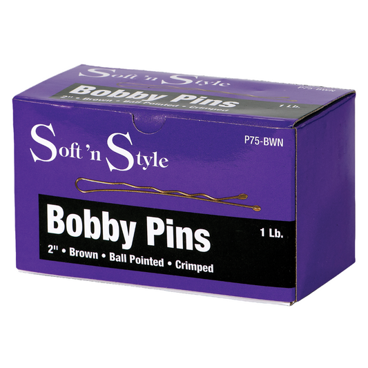Soft 'N Style 2" Brown Bobby Pins - 1lb - Renee Lane Company