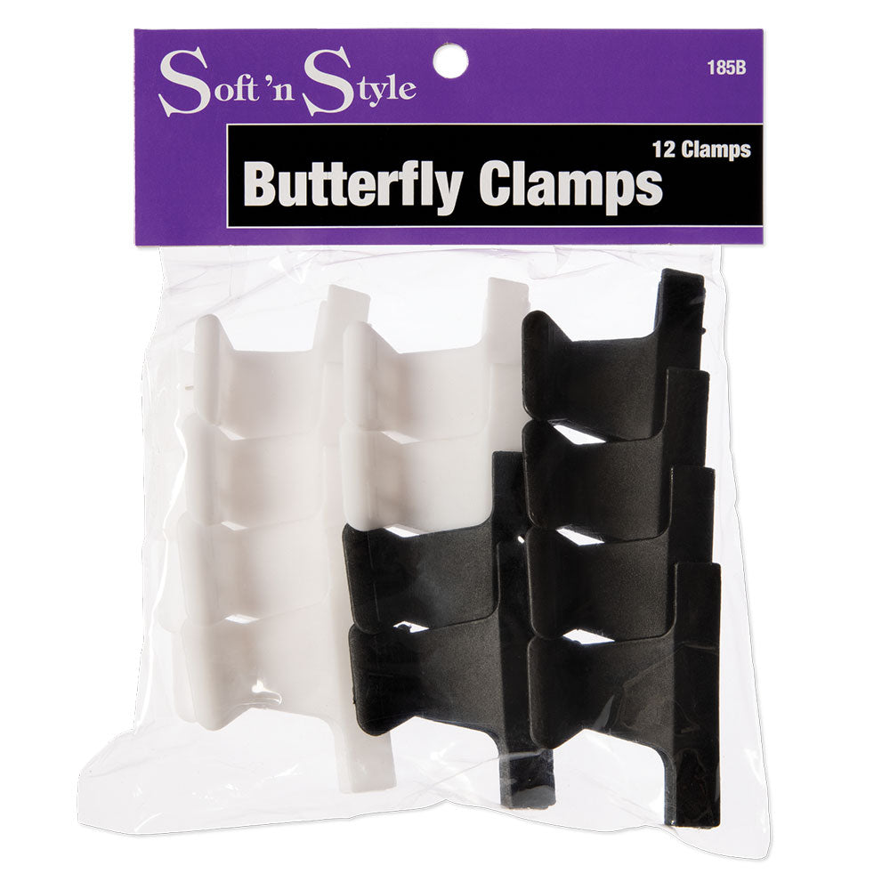 Soft 'N Style Butterfly 2" Clamps - Black and White - Renee Lane Company