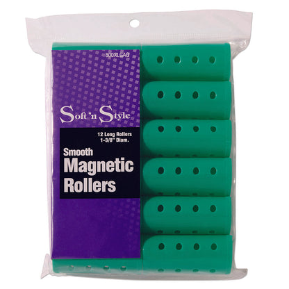 Soft 'N Style Smooth Magnetic Hair Rollers - Long Aqua - Renee Lane Company