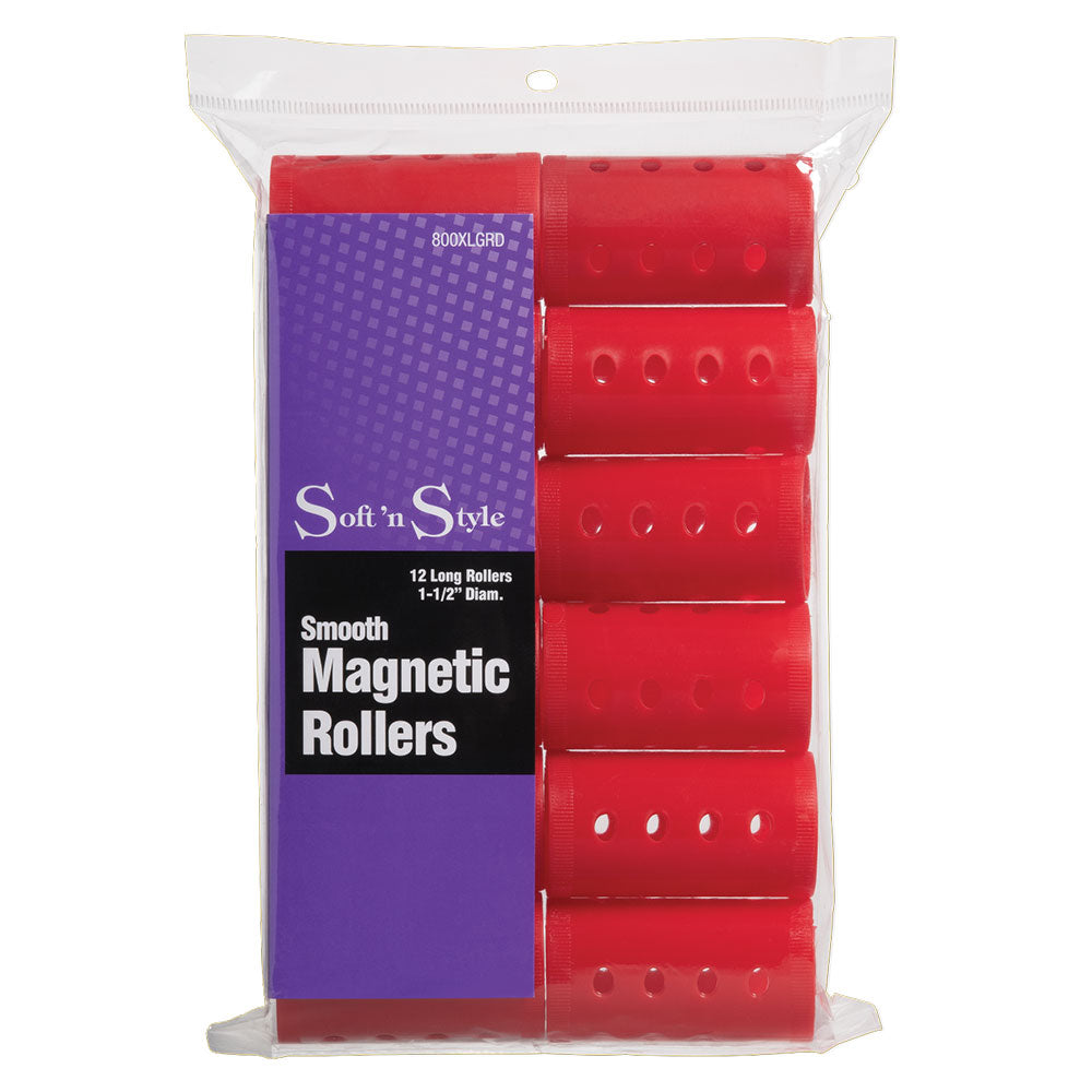 Soft 'N Style Smooth Magnetic Hair Rollers - Long Red - Renee Lane Company