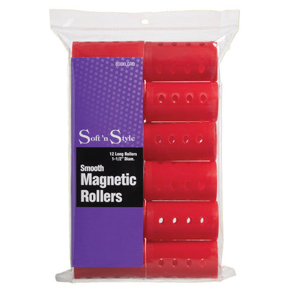 Soft 'N Style Smooth Magnetic Hair Rollers - Long Red - Renee Lane Company