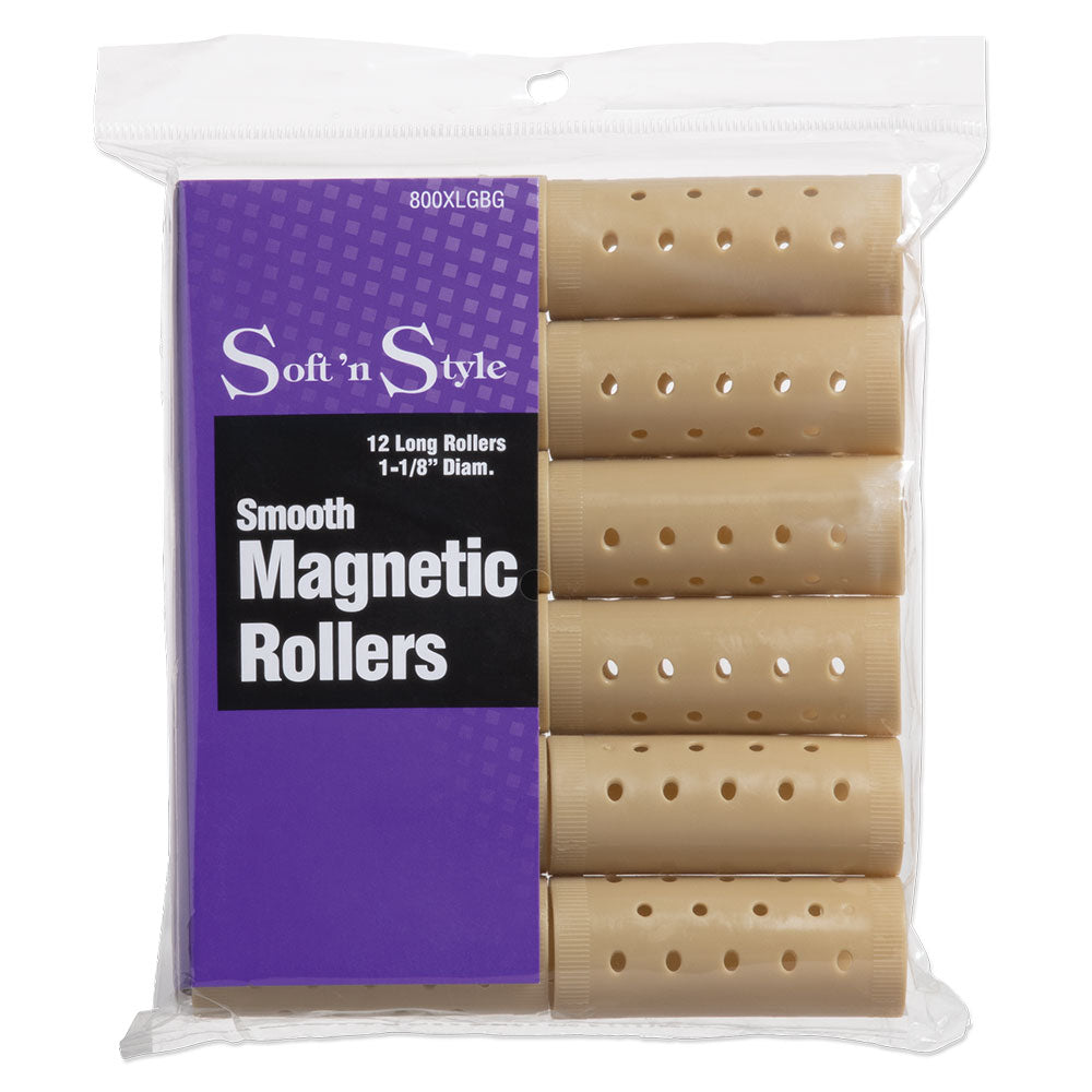 Soft 'N Style Smooth Magnetic Hair Rollers - Long Tan - Renee Lane Company