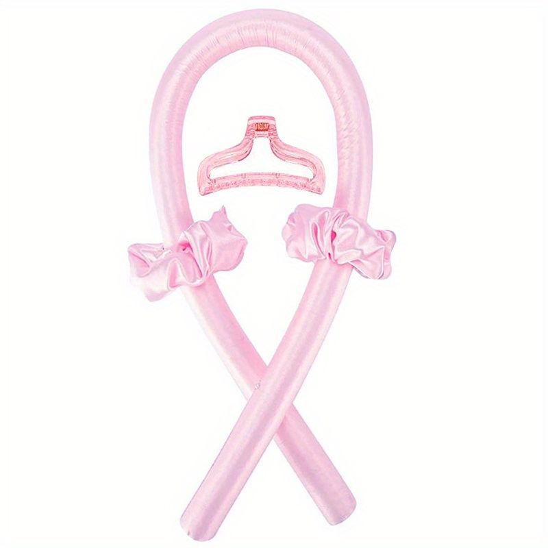 Soft Rubber Sleeping Curls Headband with Hair Clips and Scrunchie - No Heat Curls Ribbon for Lazy Hair Care - Renee Lane Company