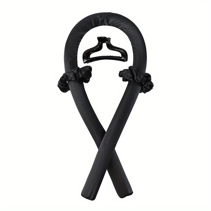 Soft Rubber Sleeping Curls Headband with Hair Clips and Scrunchie - No Heat Curls Ribbon for Lazy Hair Care - Renee Lane Company