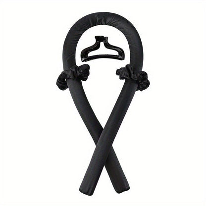 Soft Rubber Sleeping Curls Headband with Hair Clips and Scrunchie - No Heat Curls Ribbon for Lazy Hair Care - Renee Lane Company