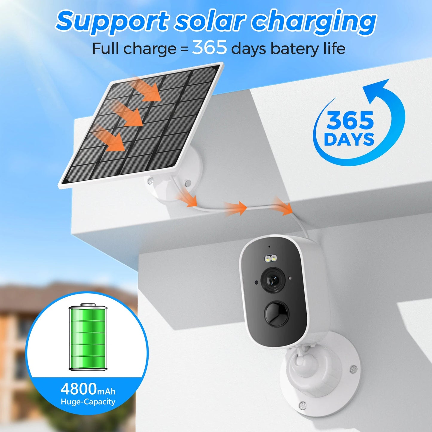Solar Powered Outdoor Security Camera - Renee Lane Company