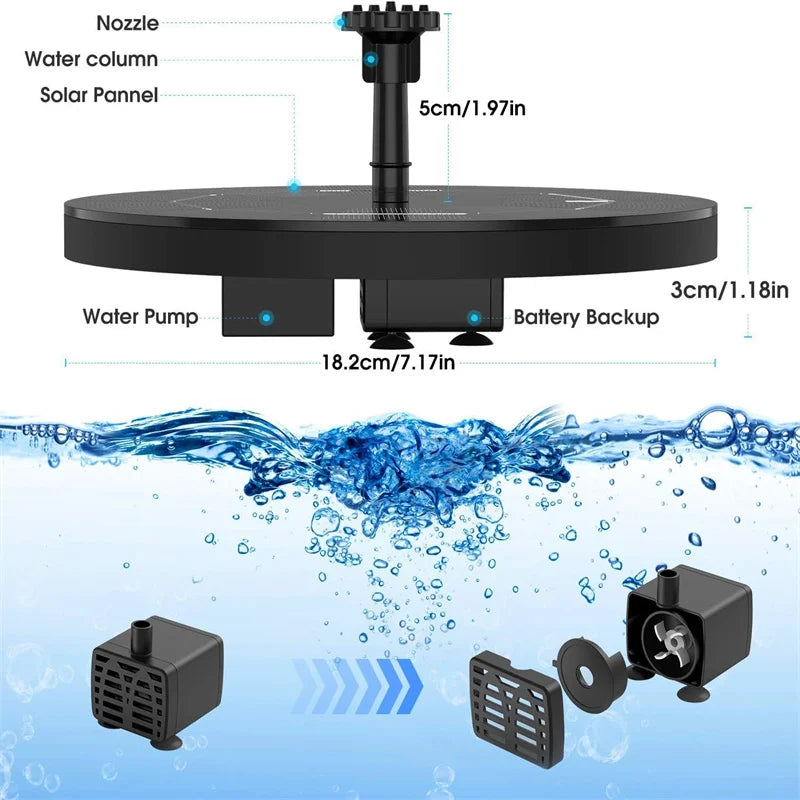 Solar Water Fountain - Renee Lane Company