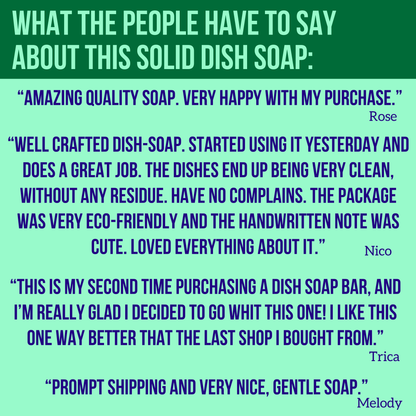 Solid Dish Soap Bar Non-Toxic, Unscented, Plastic-Free Dishwashing - Renee Lane Company