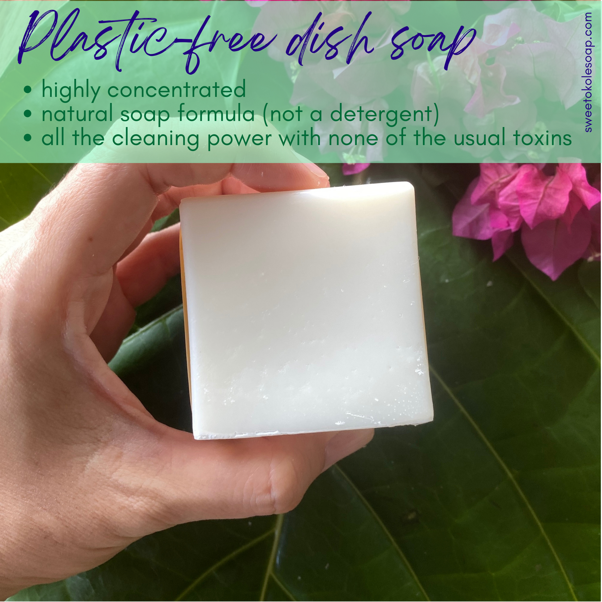 Solid Dish Soap Bar Non-Toxic, Unscented, Plastic-Free Dishwashing - Renee Lane Company