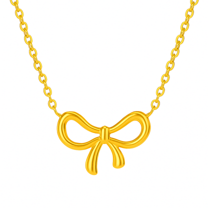 Elegant Bow Pendant Necklace
