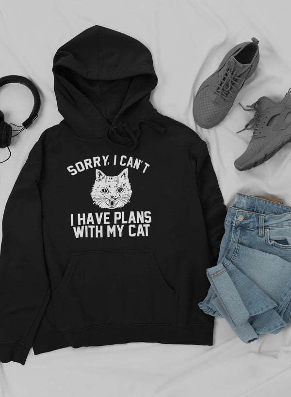 Sorry I Can't I Have Plans With My Cat Hoodie - Renee Lane Company