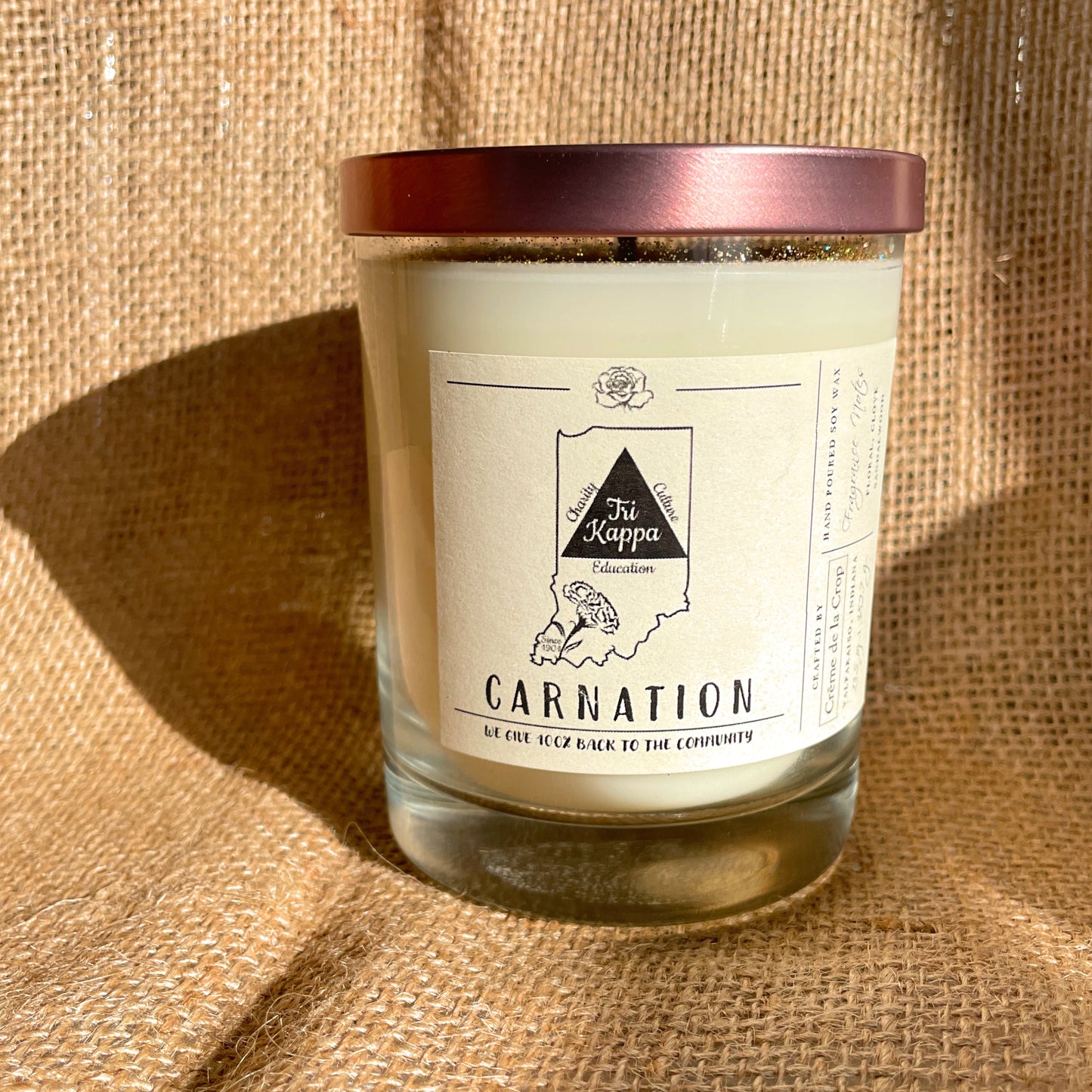 Soy Candle - Tri Kappa (Carnation) - Renee Lane Company