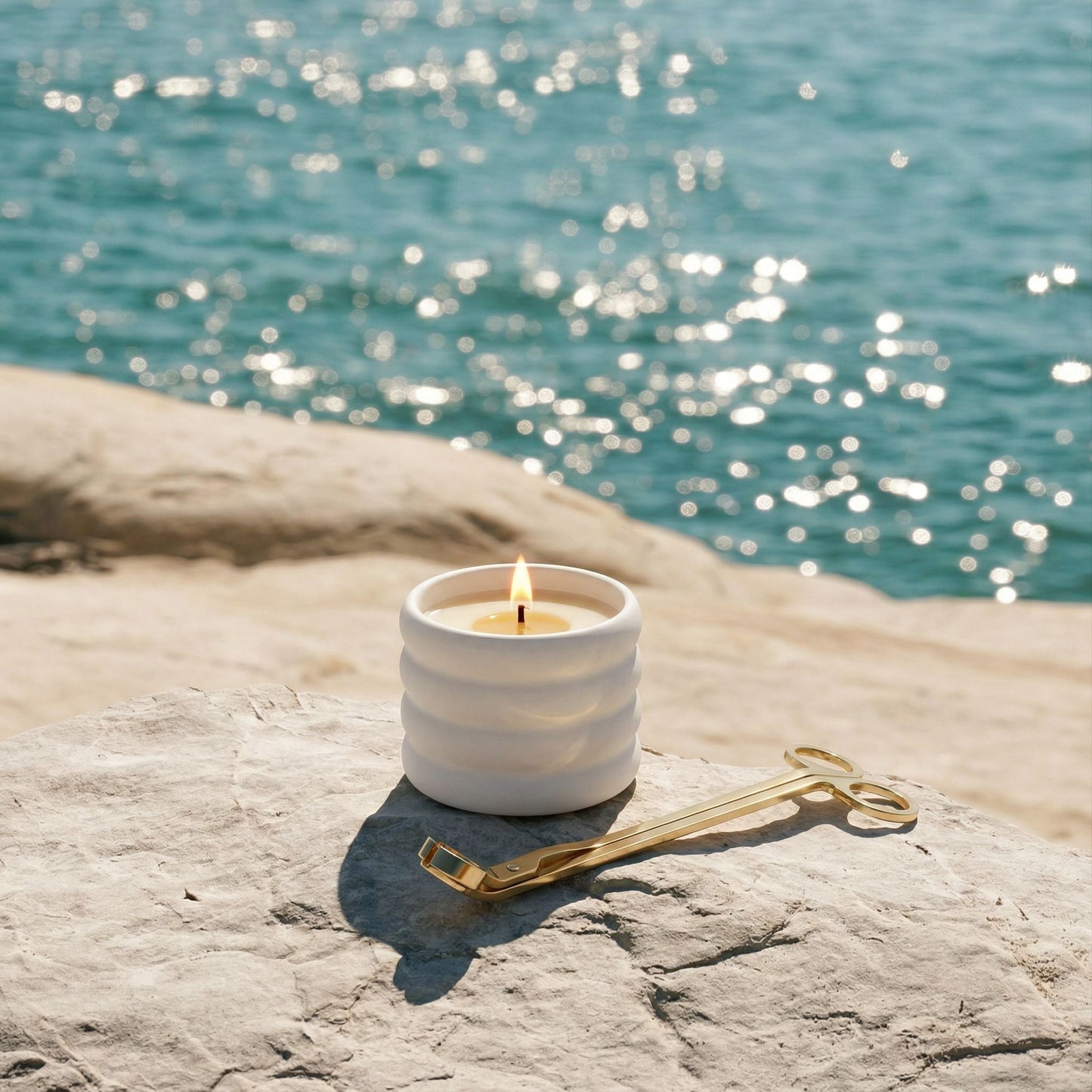 Soy Wax Ceramic Candle & Wick Trimmer Set - Renee Lane Company