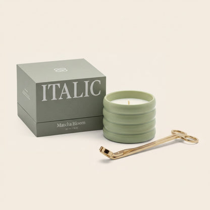 Soy Wax Ceramic Candle & Wick Trimmer Set - Renee Lane Company
