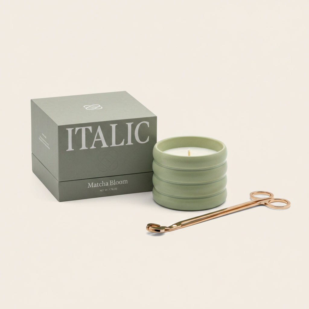 Soy Wax Ceramic Candle & Wick Trimmer Set - Renee Lane Company
