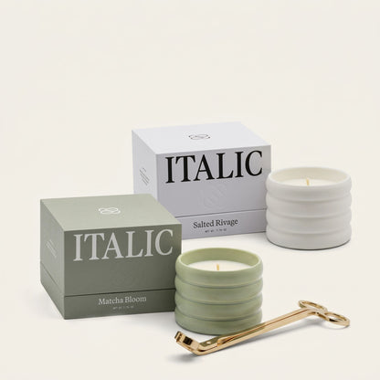 Soy Wax Ceramic Candle & Wick Trimmer Set - Renee Lane Company