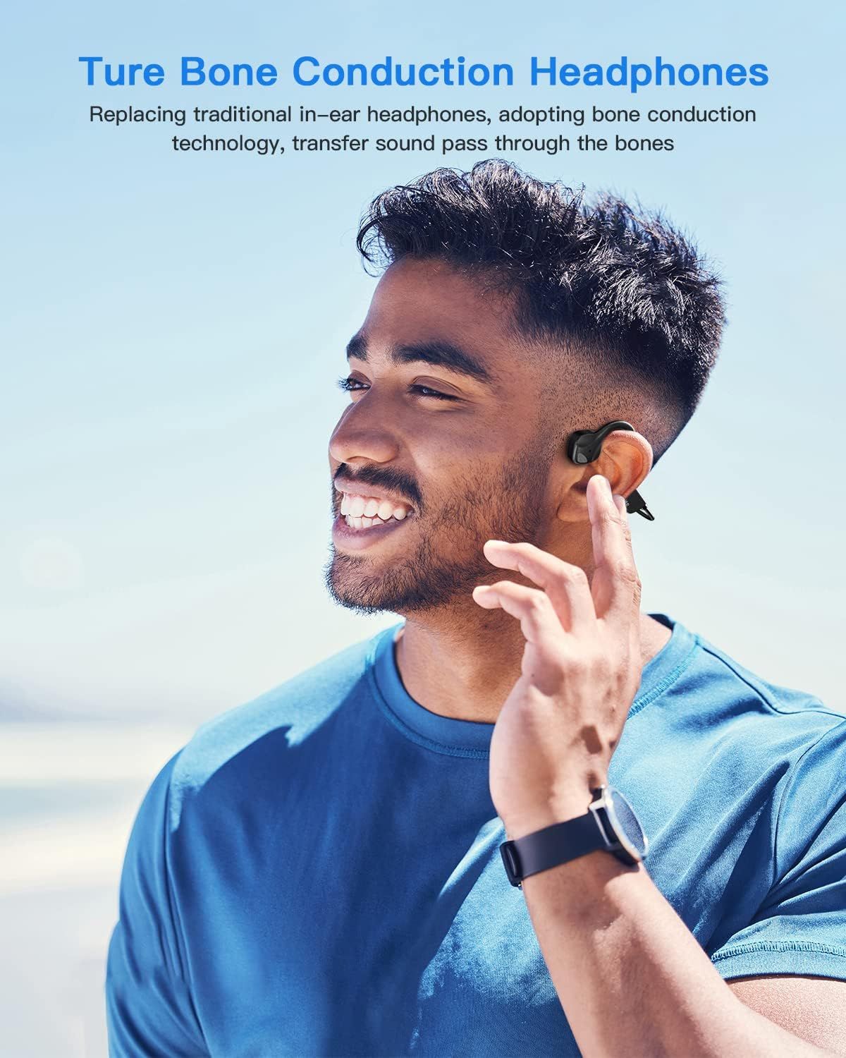 Sport Wireless Bone Conduction Earphones – Open-Ear Safety Design, IPX6 Sweat-proof, 8 Hrs Call - Renee Lane Company