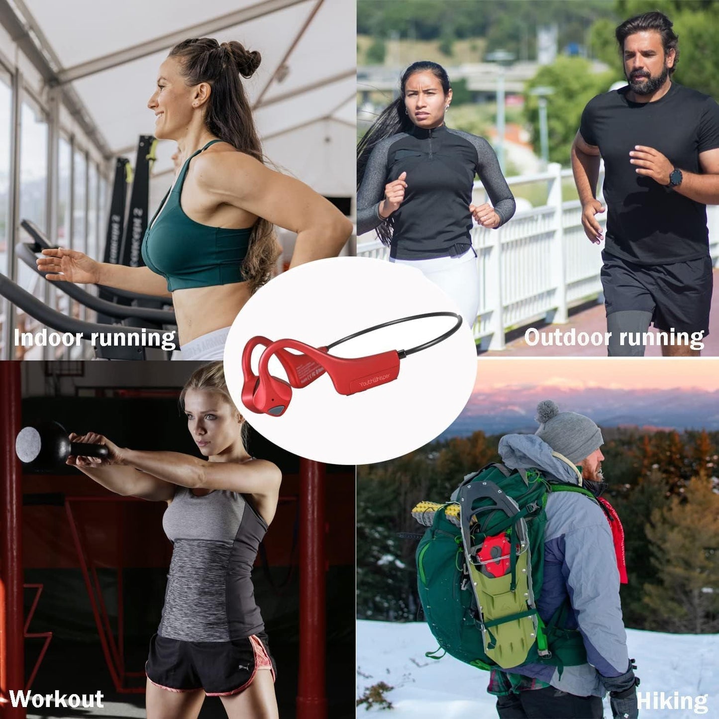 Sport Wireless Bone Conduction Earphones – Open-Ear Safety Design, IPX6 Sweat-proof, 8 Hrs Call - Renee Lane Company