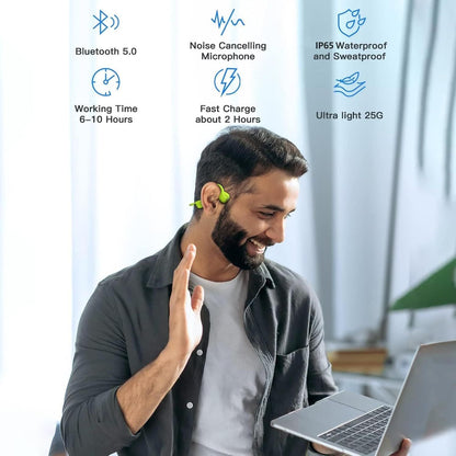 Sport Wireless Bone Conduction Earphones – Open-Ear Safety Design, IPX6 Sweat-proof, 8 Hrs Call - Renee Lane Company