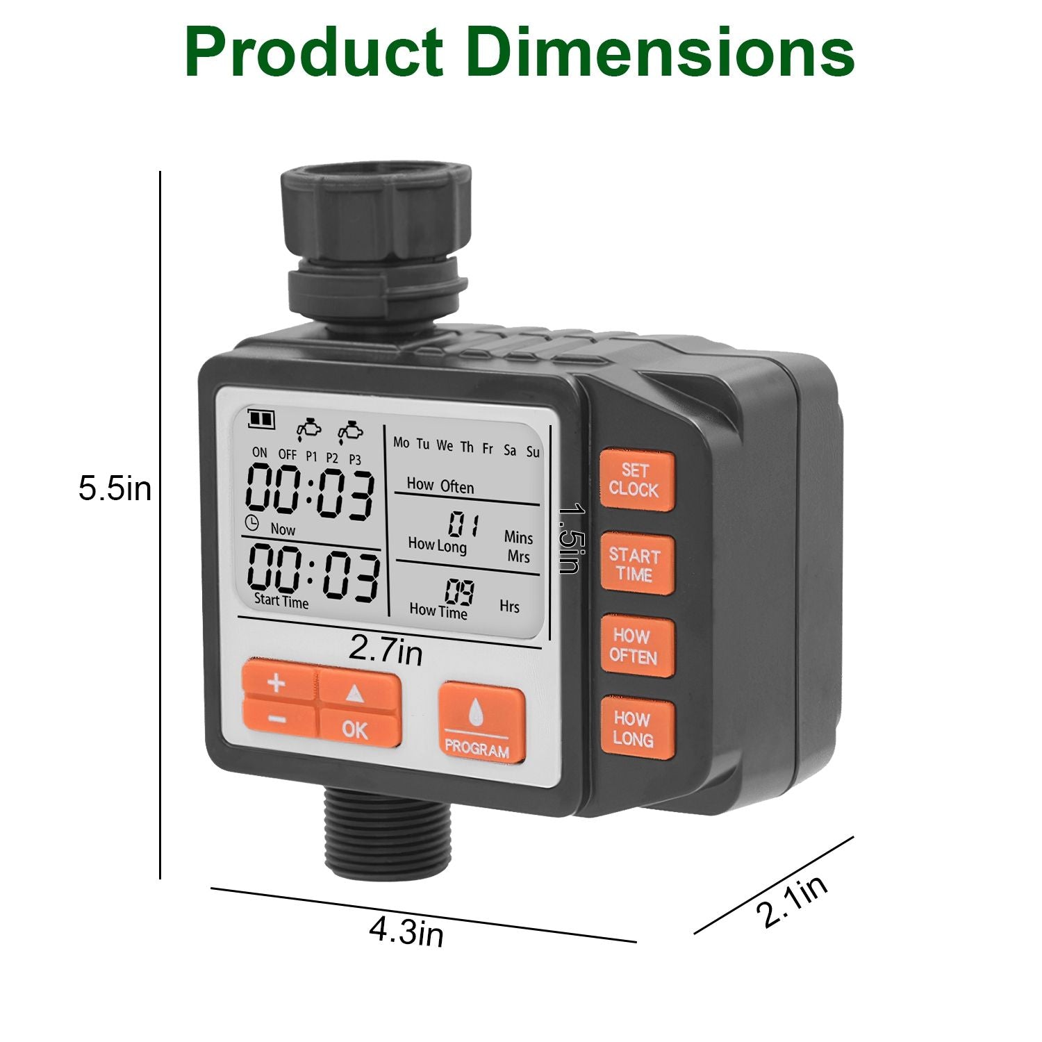 Sprinkler Timer with 3 Watering Programs Manual Mode Automatic Watering System Waterproof Irrigation Timer House Faucet Timer For Garden Yard Lawn - Renee Lane Company