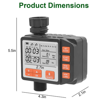 Sprinkler Timer with 3 Watering Programs Manual Mode Automatic Watering System Waterproof Irrigation Timer House Faucet Timer For Garden Yard Lawn - Renee Lane Company
