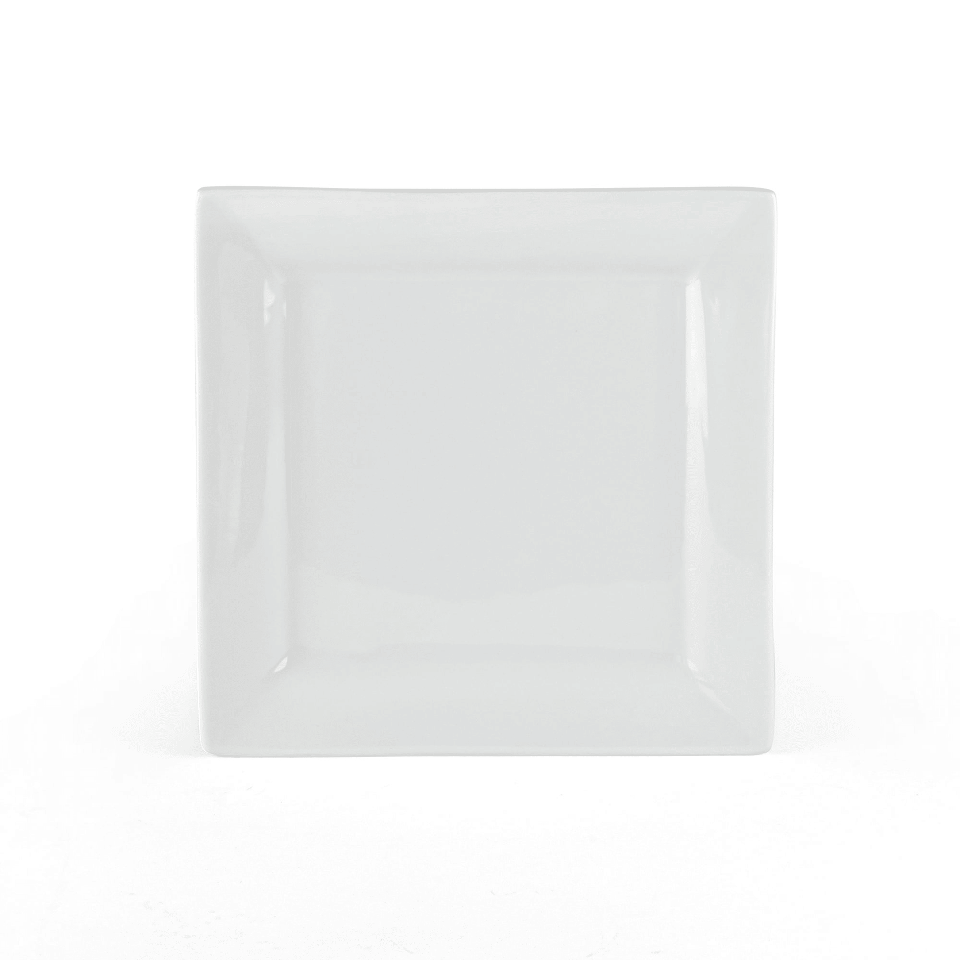 Square Porcelain Dinner Plates, White, Set of 6 - Renee Lane Company