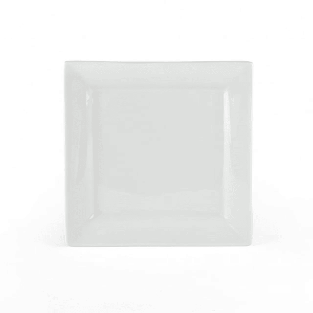 Square Porcelain Salad Plates, White, Set of 6 - Renee Lane Company