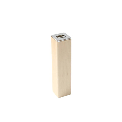 Square Tube Maple Power Bank – Compact 2200mAh Charger - Renee Lane Company