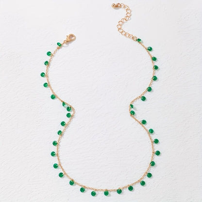 St. Patrick's Day Vintage Irregular Green Pendant Necklace Neck Chain Choker - Renee Lane Company