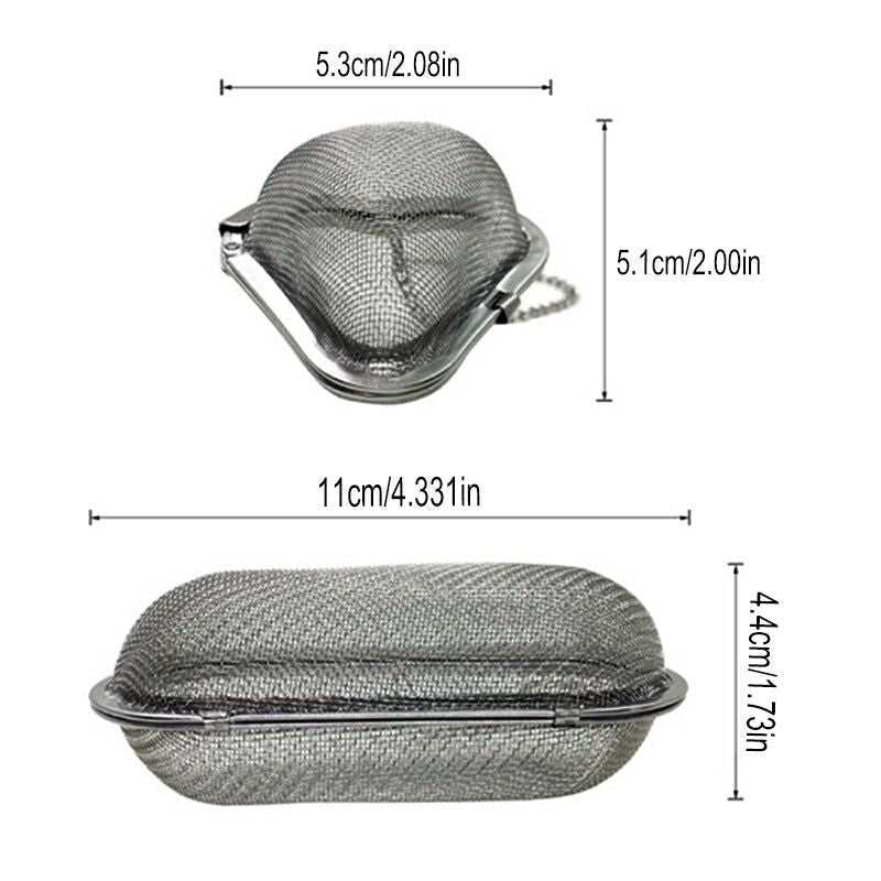 Stainless Steel Cooking Spices Infuser Fine Mesh Loose Tea Herbal Strainer Extended Chain Kitchen Seasoning Balls Outdoor Home Kitchen Accessories - Renee Lane Company