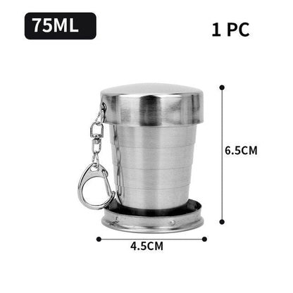 Stainless Steel Folding Cup Portable Outdoor Travel Camping Telescopic Cup Ourdoor Foldable Drinkware 75ml/150ml/250ml - Renee Lane Company