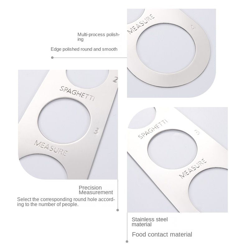 Stainless Steel Spaghetti Measurer Pasta Noodle Measure Cook Kitchen Cake Ruler Tapeline Free Measuring Tool - Renee Lane Company