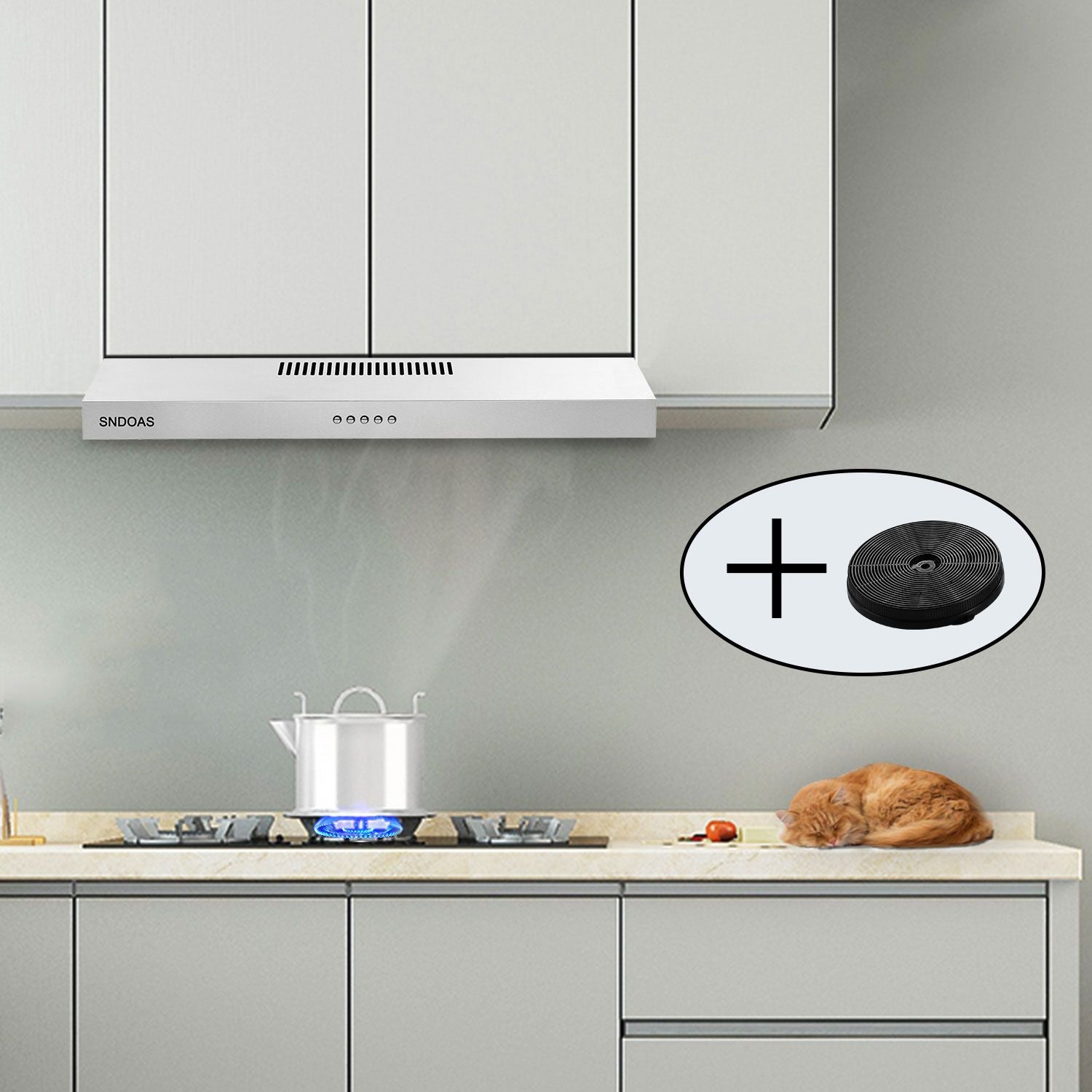 Stainless Steel Under Cabinet Range Hood Vent Cooking 230 CFM Kitchen 3 Speed cooker hood - Renee Lane Company