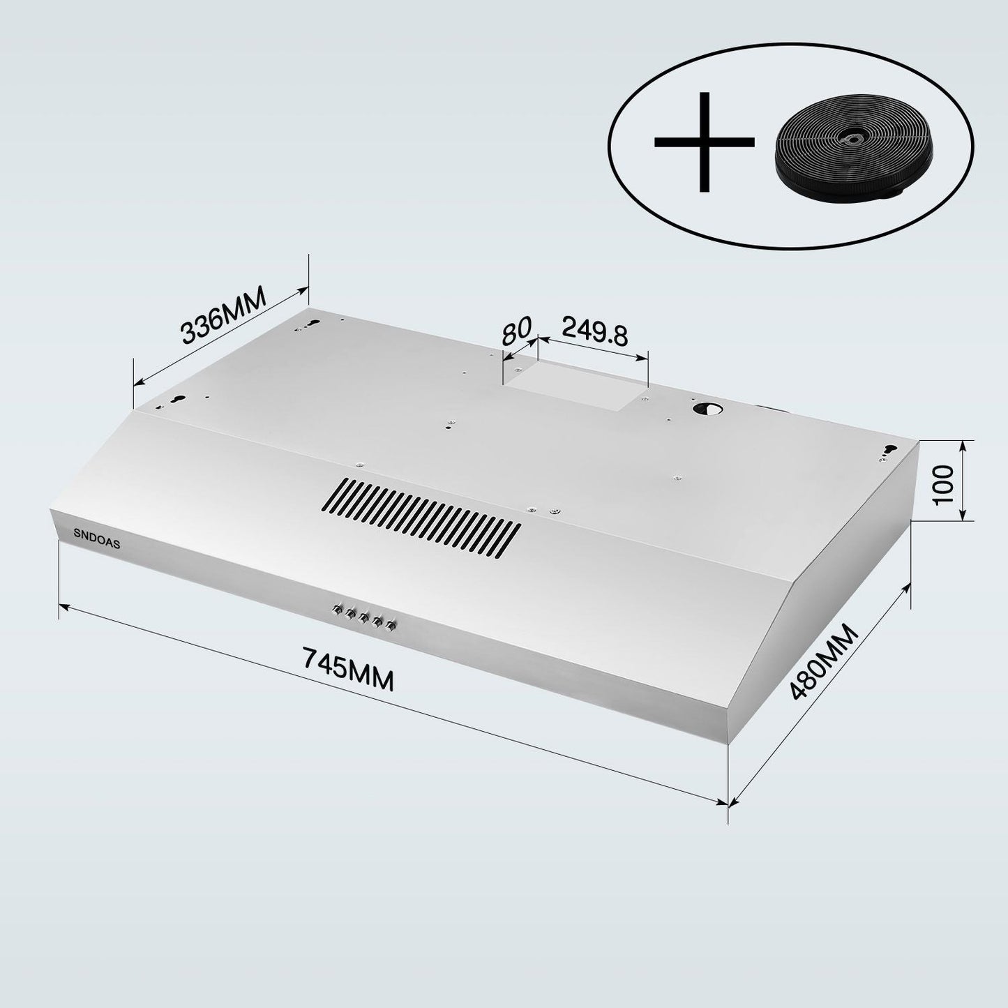 Stainless Steel Under Cabinet Range Hood Vent Cooking 230 CFM Kitchen 3 Speed cooker hood - Renee Lane Company