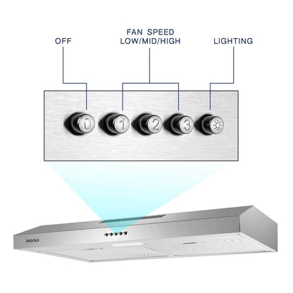 Stainless Steel Under Cabinet Range Hood Vent Cooking 230 CFM Kitchen 3 Speed cooker hood - Renee Lane Company