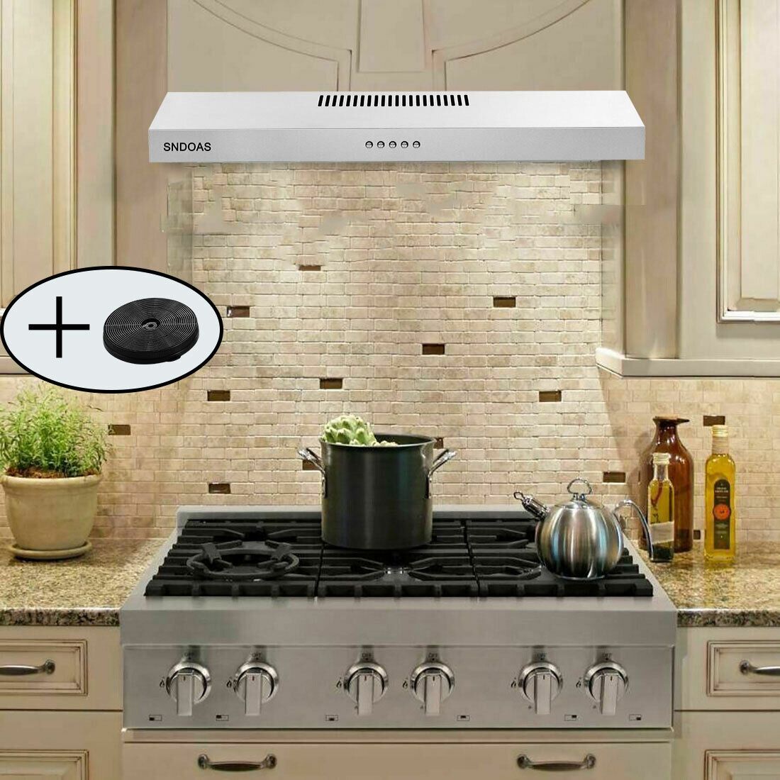 Stainless Steel Under Cabinet Range Hood Vent Cooking 230 CFM Kitchen 3 Speed cooker hood - Renee Lane Company