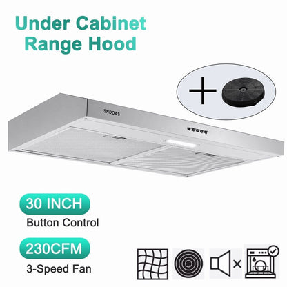 Stainless Steel Under Cabinet Range Hood Vent Cooking 230 CFM Kitchen 3 Speed cooker hood - Renee Lane Company