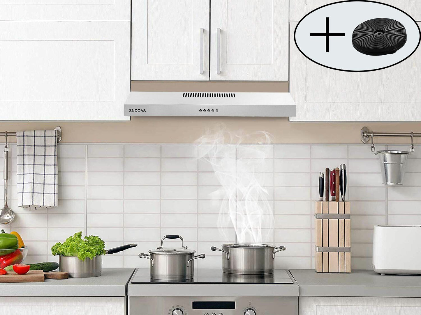Stainless Steel Under Cabinet Range Hood Vent Cooking 230 CFM Kitchen 3 Speed cooker hood - Renee Lane Company