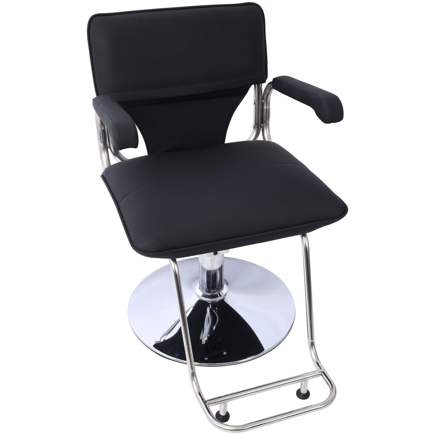 Stainless steel frame,Fashion style Hair Salon Chair Styling Heavy Duty Hydraulic Pump Barber Chair Beauty Shampoo Barbering Chair for Hair Stylist Women Man,with Barber Cape (Black) - Renee Lane Company