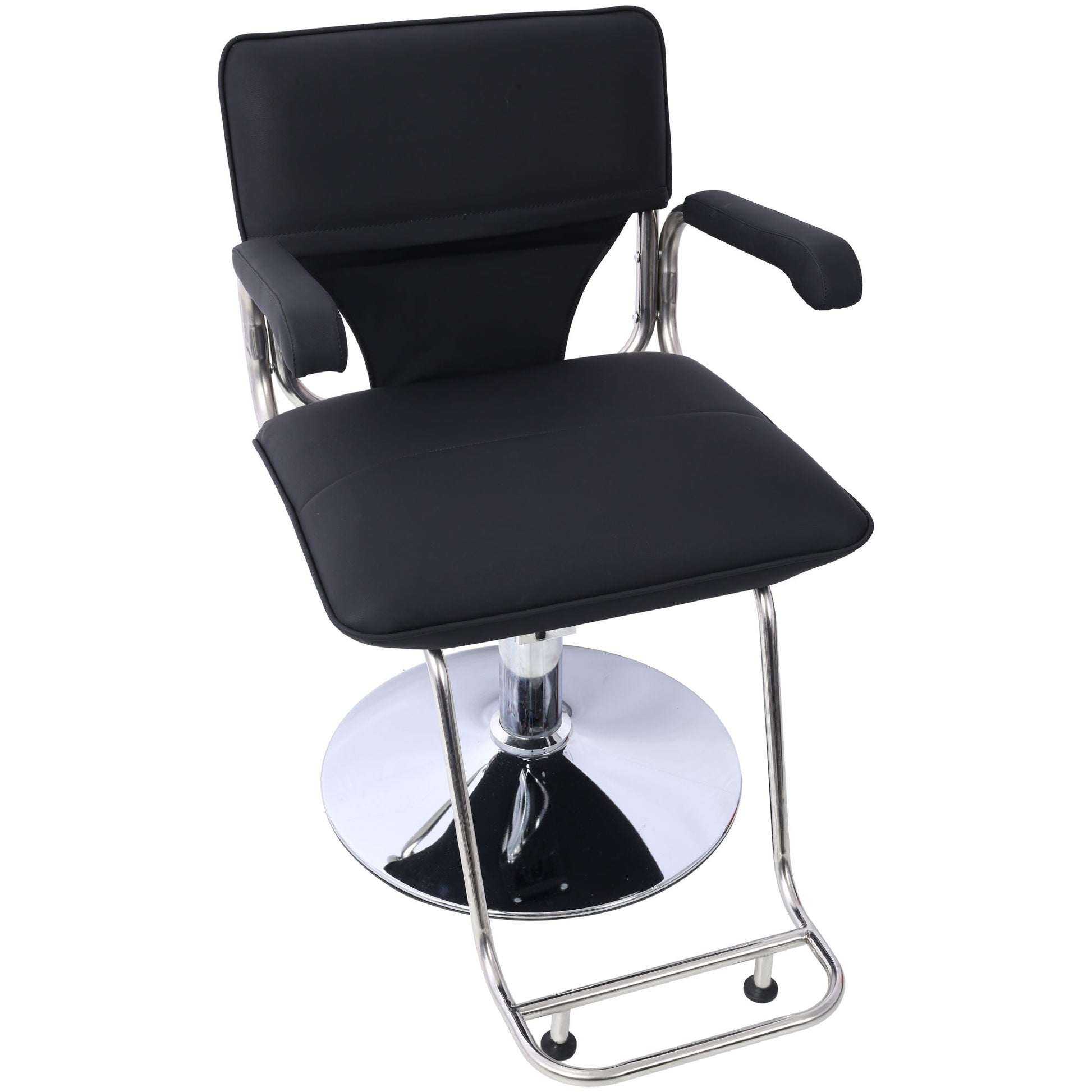 Stainless steel frame,Fashion style Hair Salon Chair Styling Heavy Duty Hydraulic Pump Barber Chair Beauty Shampoo Barbering Chair for Hair Stylist Women Man,with Barber Cape (Black) - Renee Lane Company