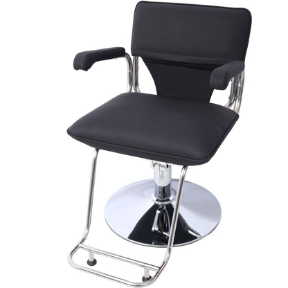 Stainless steel frame,Fashion style Hair Salon Chair Styling Heavy Duty Hydraulic Pump Barber Chair Beauty Shampoo Barbering Chair for Hair Stylist Women Man,with Barber Cape (Black) - Renee Lane Company