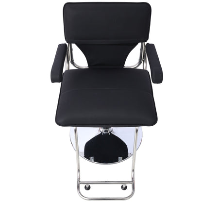 Stainless steel frame,Fashion style Hair Salon Chair Styling Heavy Duty Hydraulic Pump Barber Chair Beauty Shampoo Barbering Chair for Hair Stylist Women Man,with Barber Cape (Black) - Renee Lane Company