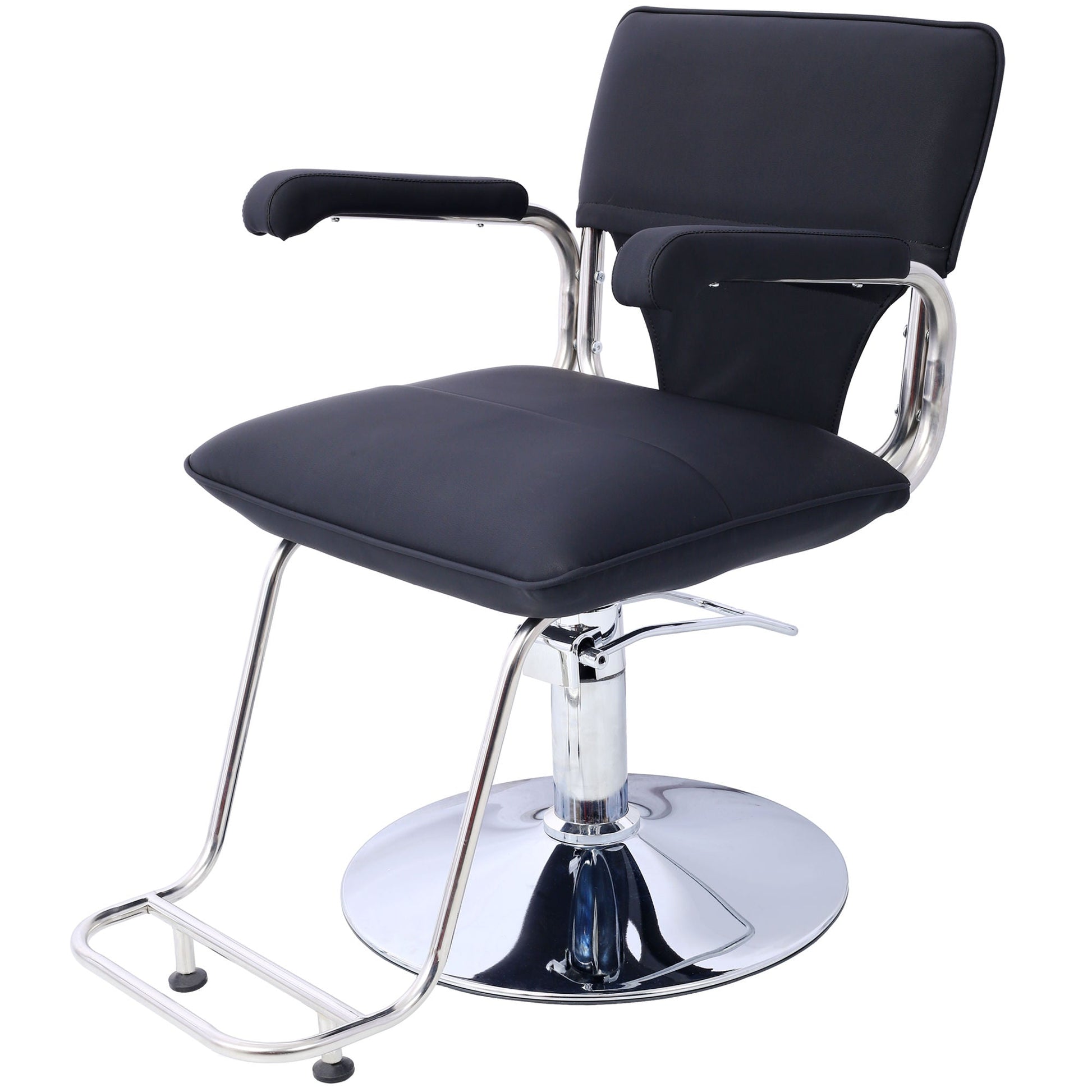 Stainless steel frame,Fashion style Hair Salon Chair Styling Heavy Duty Hydraulic Pump Barber Chair Beauty Shampoo Barbering Chair for Hair Stylist Women Man,with Barber Cape (Black) - Renee Lane Company