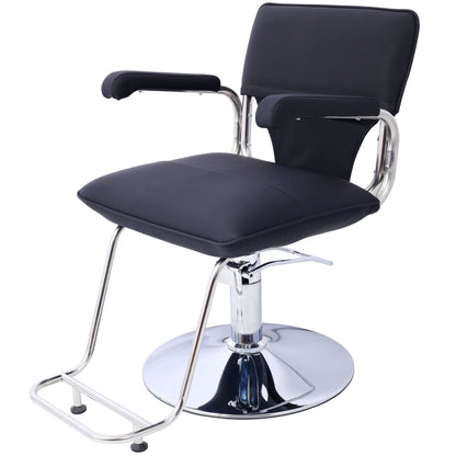 Stainless steel frame,Fashion style Hair Salon Chair Styling Heavy Duty Hydraulic Pump Barber Chair Beauty Shampoo Barbering Chair for Hair Stylist Women Man,with Barber Cape (Black) - Renee Lane Company