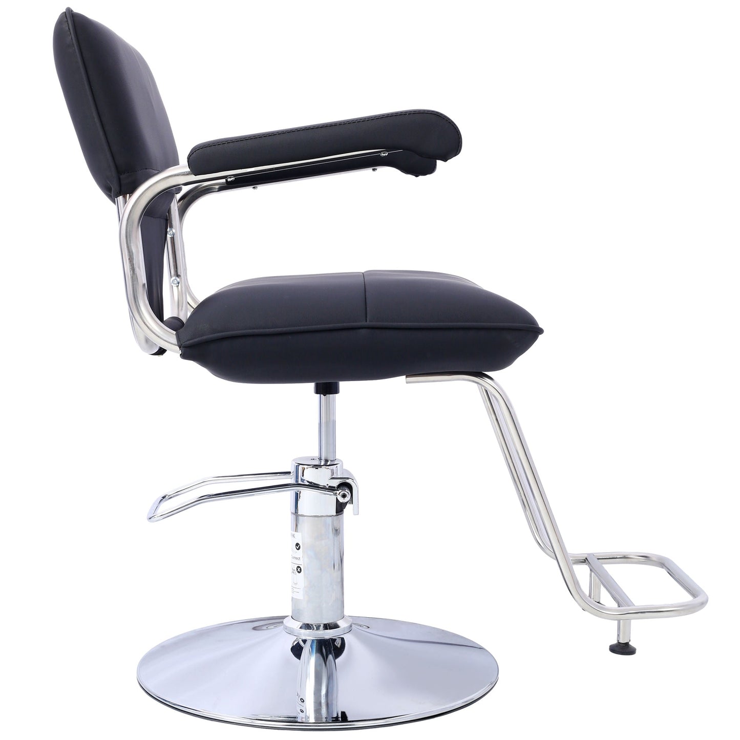 Stainless steel frame,Fashion style Hair Salon Chair Styling Heavy Duty Hydraulic Pump Barber Chair Beauty Shampoo Barbering Chair for Hair Stylist Women Man,with Barber Cape (Black) - Renee Lane Company