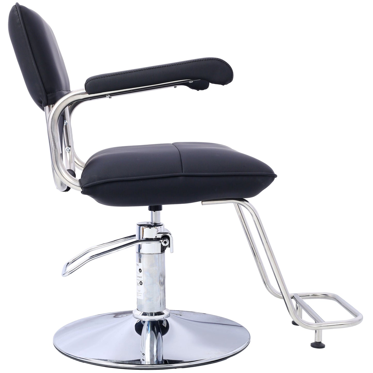 Stainless steel frame,Fashion style Hair Salon Chair Styling Heavy Duty Hydraulic Pump Barber Chair Beauty Shampoo Barbering Chair for Hair Stylist Women Man,with Barber Cape (Black) - Renee Lane Company