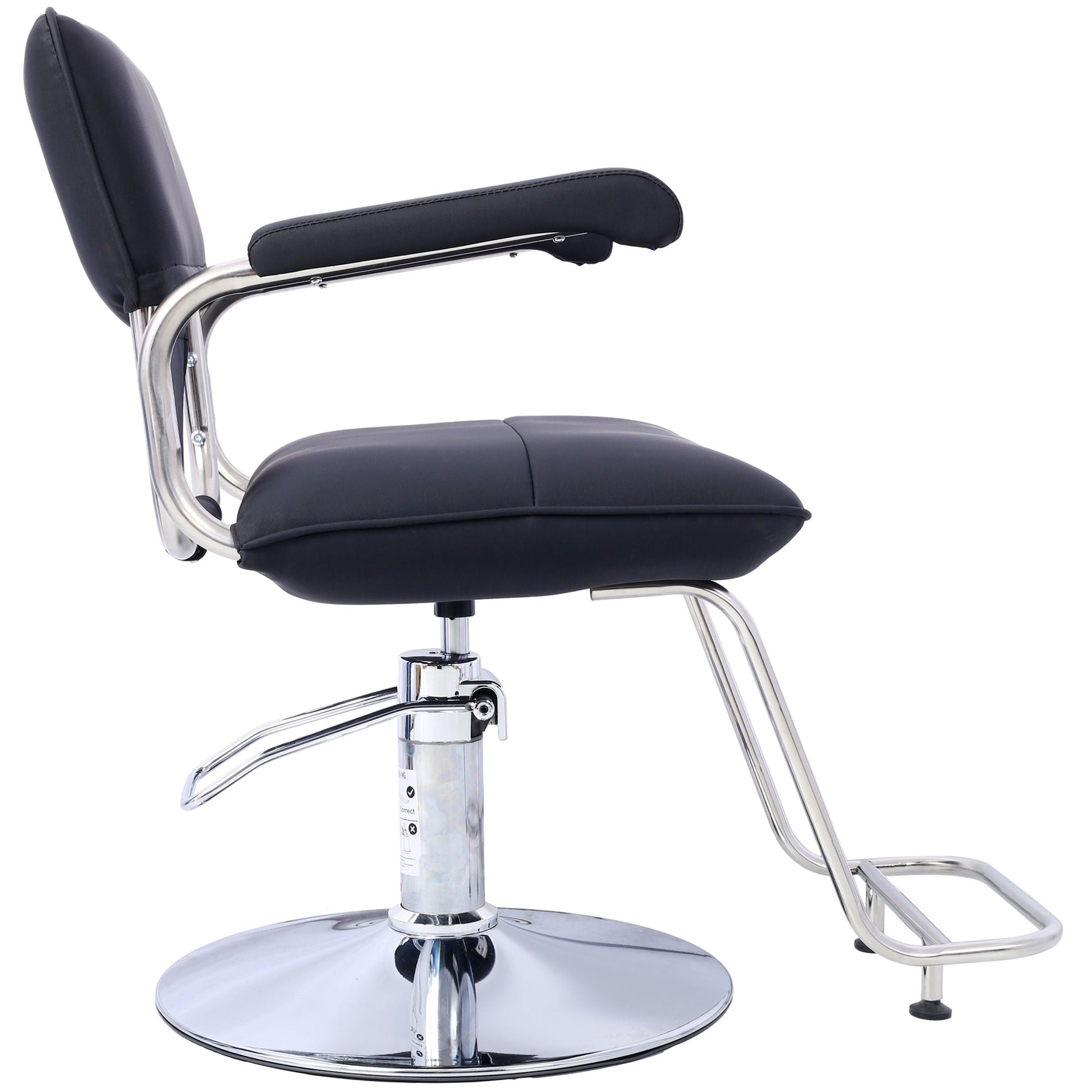 Stainless steel frame,Fashion style Hair Salon Chair Styling Heavy Duty Hydraulic Pump Barber Chair Beauty Shampoo Barbering Chair for Hair Stylist Women Man,with Barber Cape (Black) - Renee Lane Company