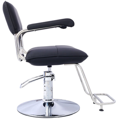 Stainless steel frame,Fashion style Hair Salon Chair Styling Heavy Duty Hydraulic Pump Barber Chair Beauty Shampoo Barbering Chair for Hair Stylist Women Man,with Barber Cape (Black) - Renee Lane Company